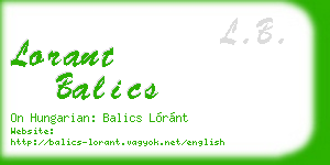 lorant balics business card