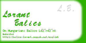 lorant balics business card